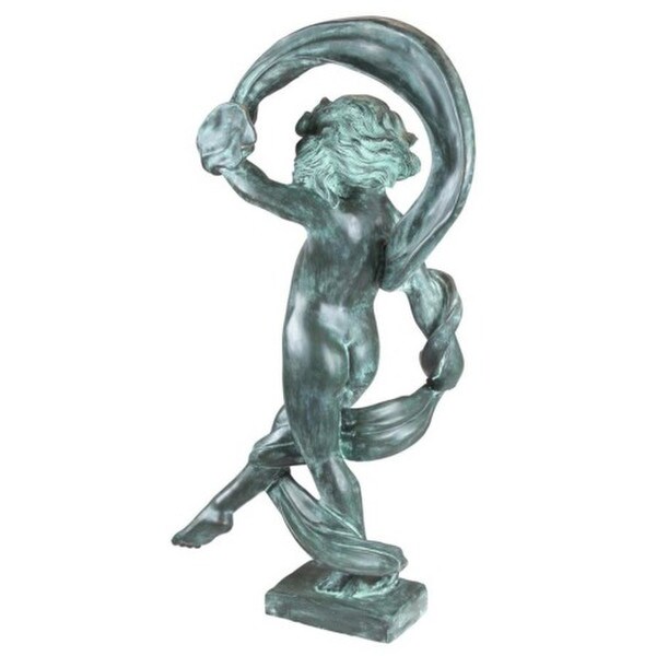 Dancing Girl of the Wind Cast Bronze Garden Sculpture windblown cloth